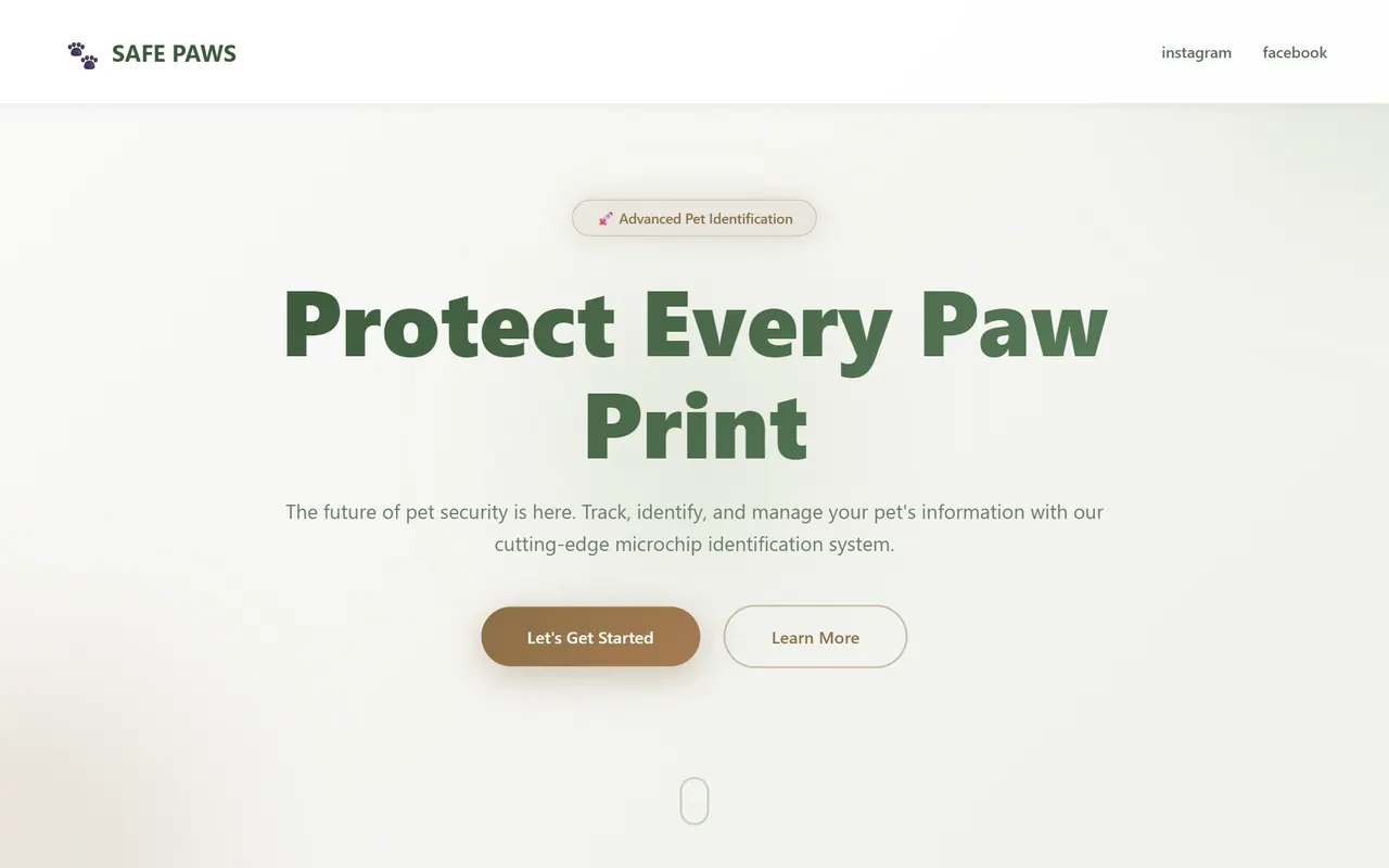 Safe Paws website, home page